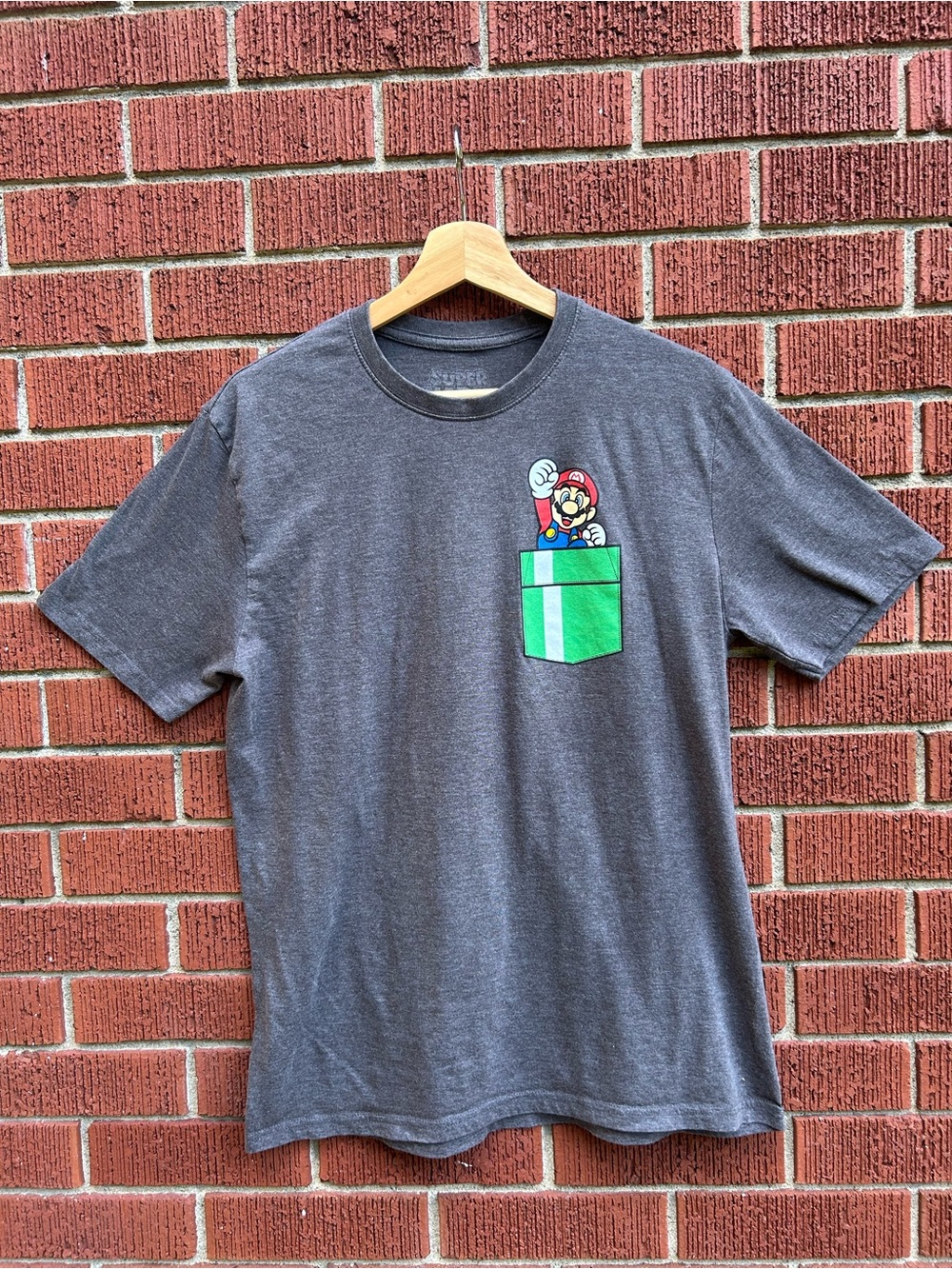 Nintendo Super Mario Pipe Graphic T-Shirt Grey M